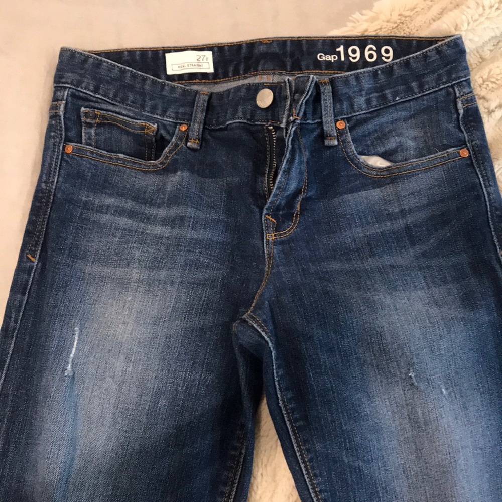 Distressed gap jeans